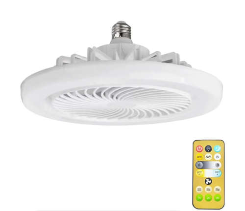 Bulbs - Home Ceiling Remote Control Fan Light E27 Lamp All-In-One Fan